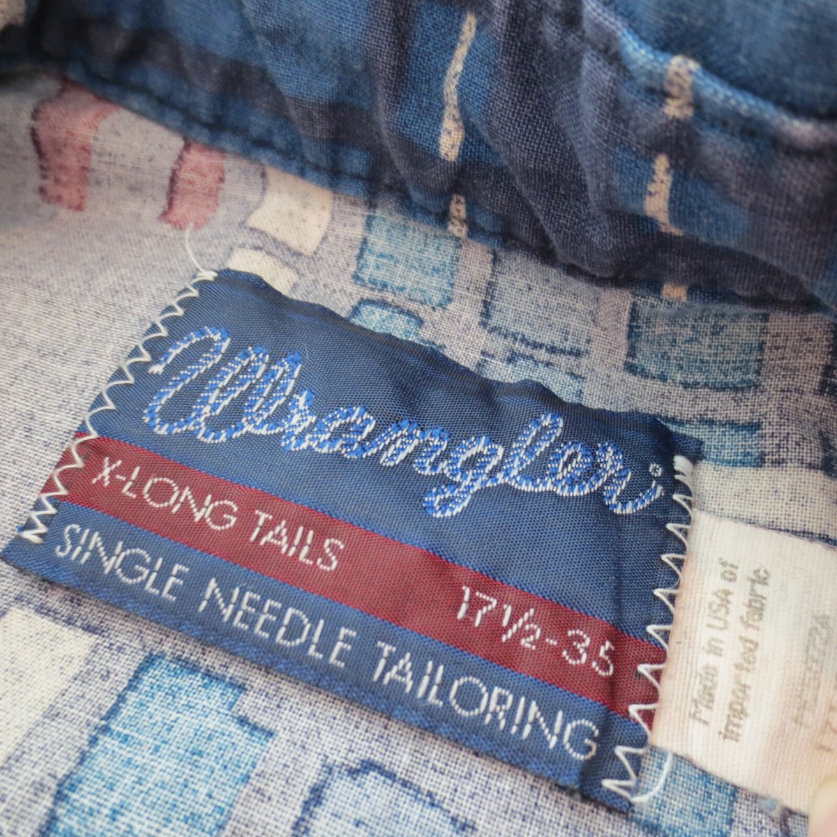 Chemise Wrangler Brushpopper vintage : coupe cowboy aztèque, homme XL