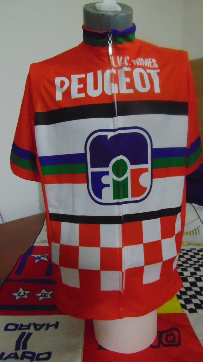 Maillot Cycliste Vintage Peugeot Cycles - Années 90 - XXL - Manches Courtes