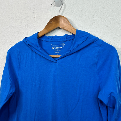 Coolibar Kids Solid Blue UPF 50+ UV Sun Protection Pullover Hoodie Size L - Picture 2 of 12