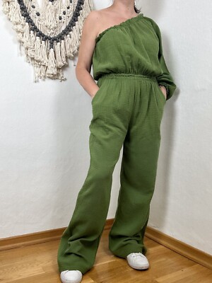 ITALY MUSSELIN Jumpsuit Einteiler Overall Oneshoulder Onesize 2024455