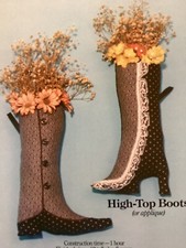 PATTERN Victorian Boots Doll Dried Flower Wall Display NEW Orange Delights RARE