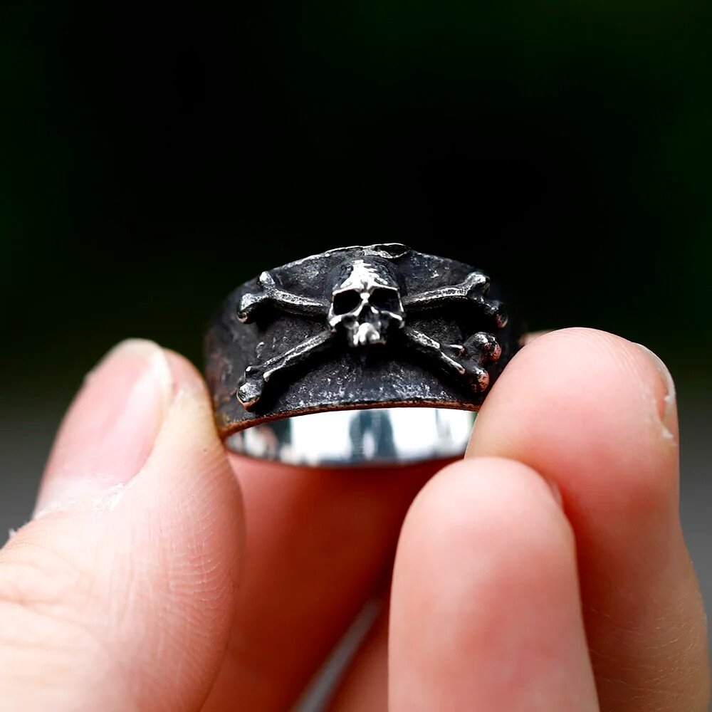 Stainless Steel Skull Ring With Number 13 - Punk Biker Gothic Style, Sizes 7-19, Silver Or Gold - View #3