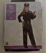 Girls POLICE OFFICER Costume M 8-10 NEW Shirt Pants Hat Walkie Belt Holster 5pc