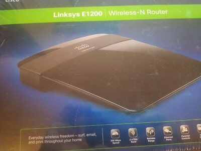 Cisco ,Linksys E1200 300 Mbps 4-Port 10/100 Wireless N Router New Sealed 