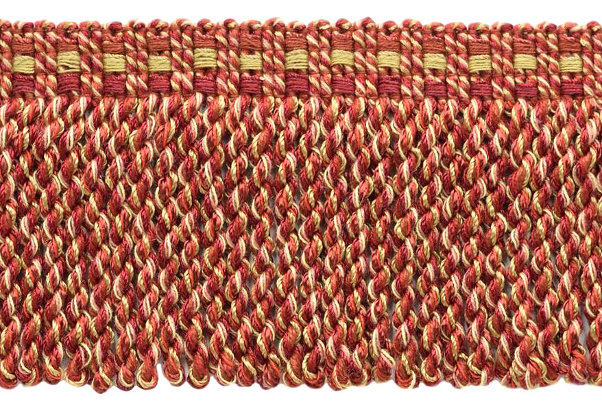 Beachwood Gold, Red, Paprika / 3"" Bullion Fringe / Grandeur Flame [By the Yard]