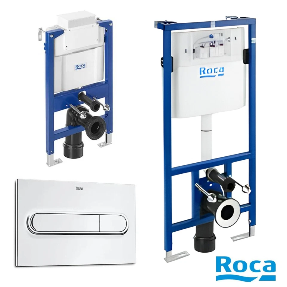 Roca Duplo WC Frame with Dual Flush Cistern for Wall Hung Toilets 820mm Or 1120