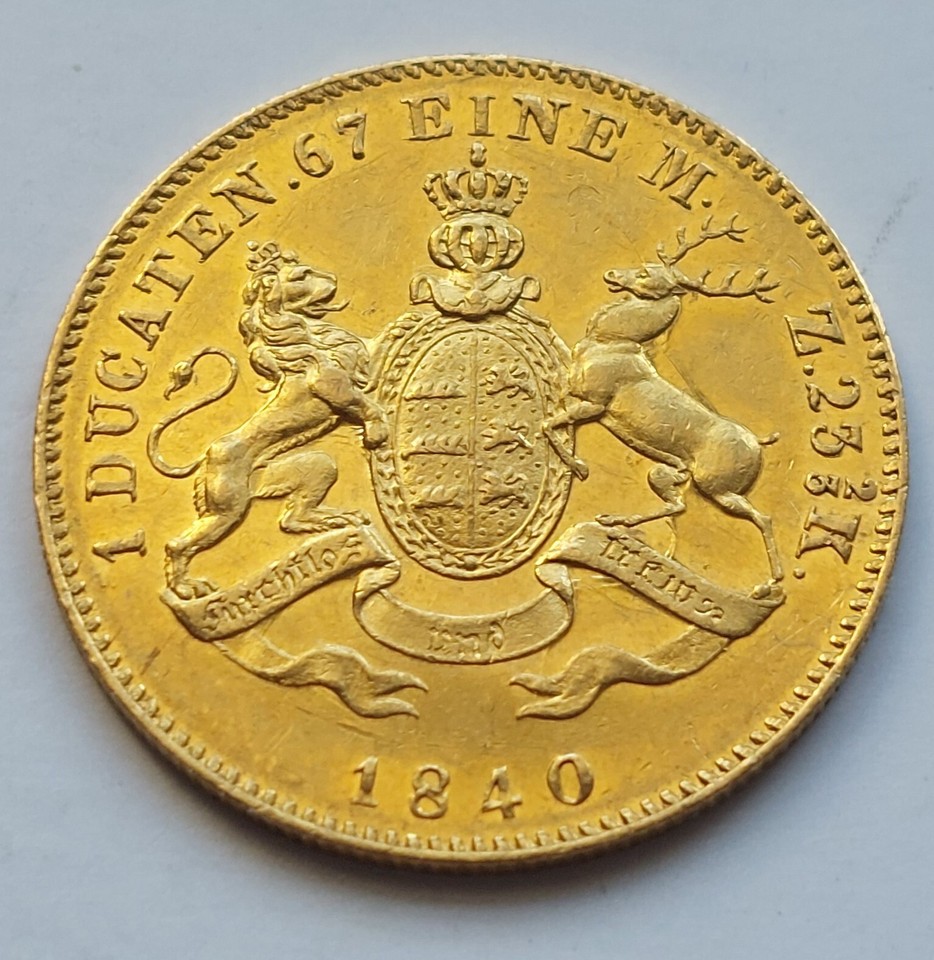Württemberg, Wilhelm I. 1816 - 1864, 1 Dukat 1840 AD, AKS 60, J. 73 ...