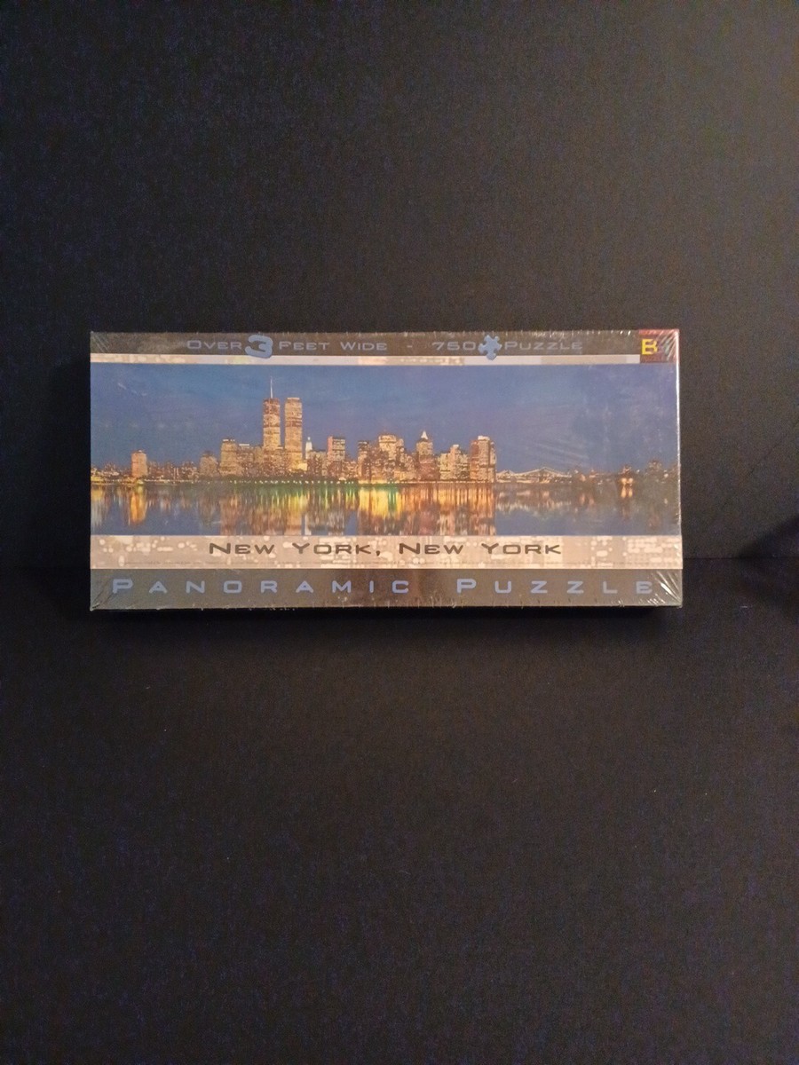 New York City Skyline Twin Towers 750 Piece Panoramic Puzzle