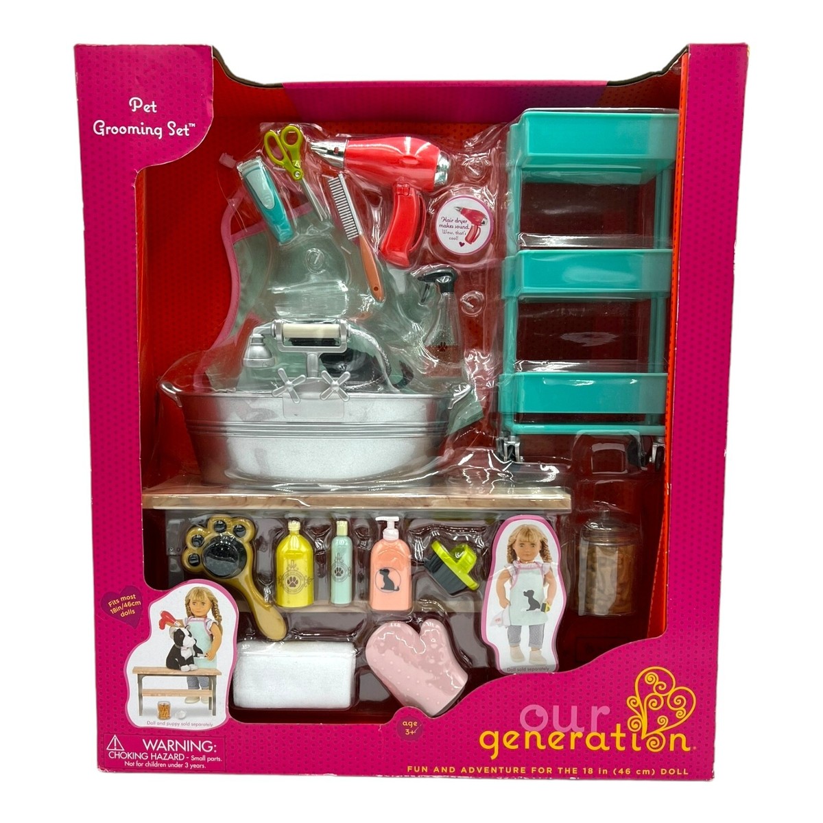 Our Generation Pet Grooming Salon Play Set for 18