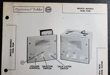MASCO MODELS HCM, PCM INTERCOMMUNICATIONS SYSTEM PHOTOFACT