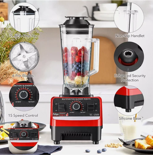 2L Commercial Food Blender Juicer Mixer Crusher Processor Grinder 4500W Maker UK - Picture 4 of 15