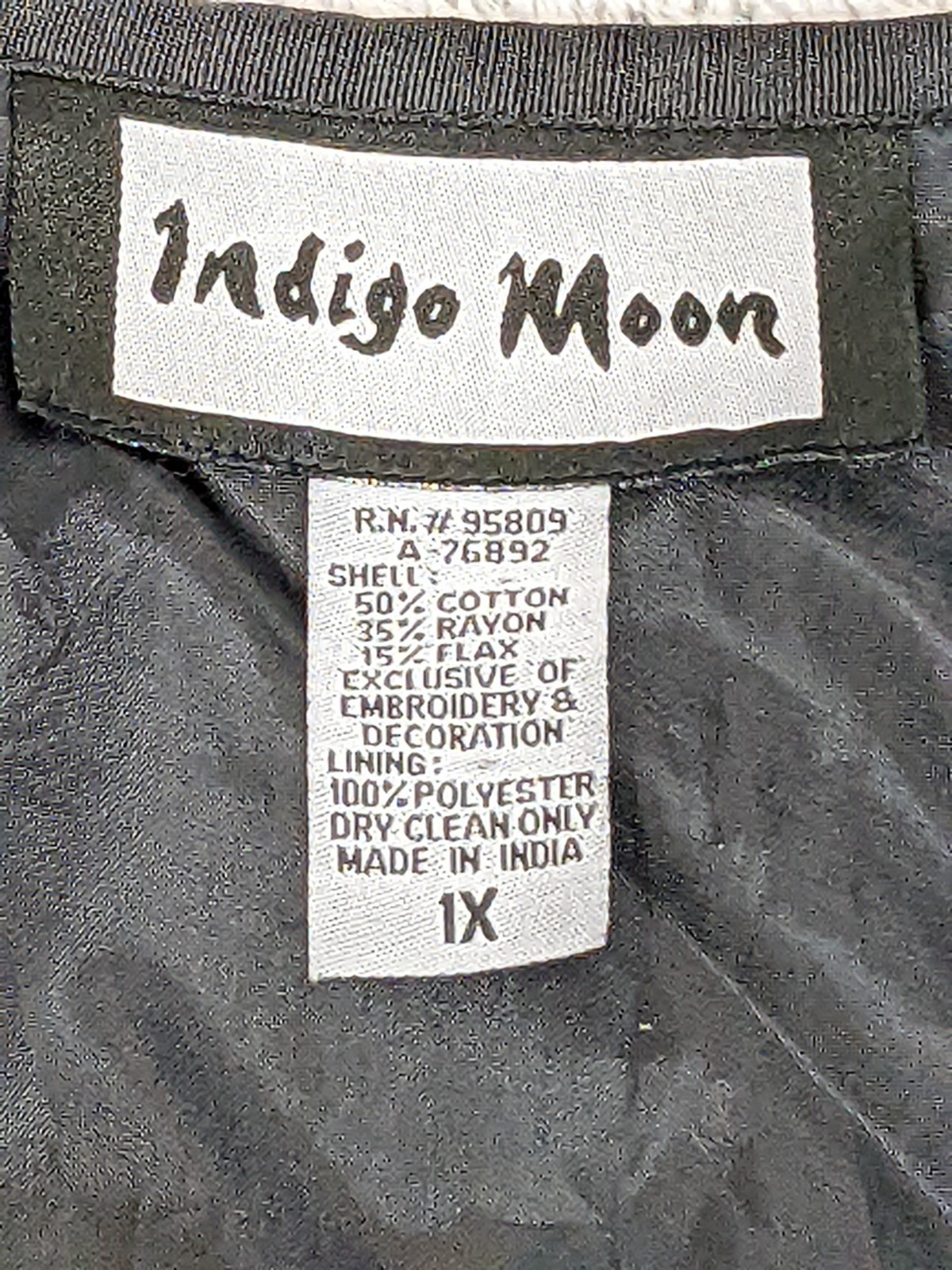 Indigo Moon Jacket Women’s 1X Patchwork Embroider… - image 9
