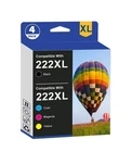 4 PK  T222XL 222XL Replacement Ink Cartridges for Epson WF-2960 XP-5200 Printer