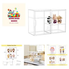Acrylic Display Case, 2 Tier Clear Plastic Stackable Storage Bins with Magnet...