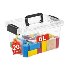 Cetomo 6Lx20 Pack Storage Boxes, Storage Box with Lids and Handle for Home Do...