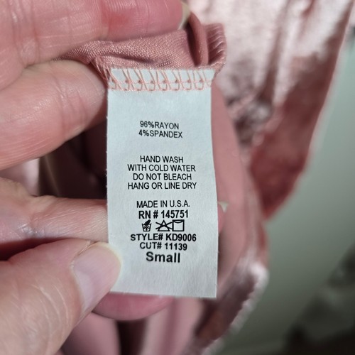 Fantástico Vestido de Terciopelo Aplastado Fawn Manga Larga Volantes Puños Talla Pequeña Rosa - Imagen 9 de 9