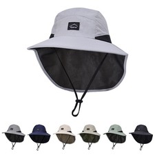 Zooron Kids Sun Hat Neck Flap Upf 50 Uv Protection Wide Brim Breathable Fishing