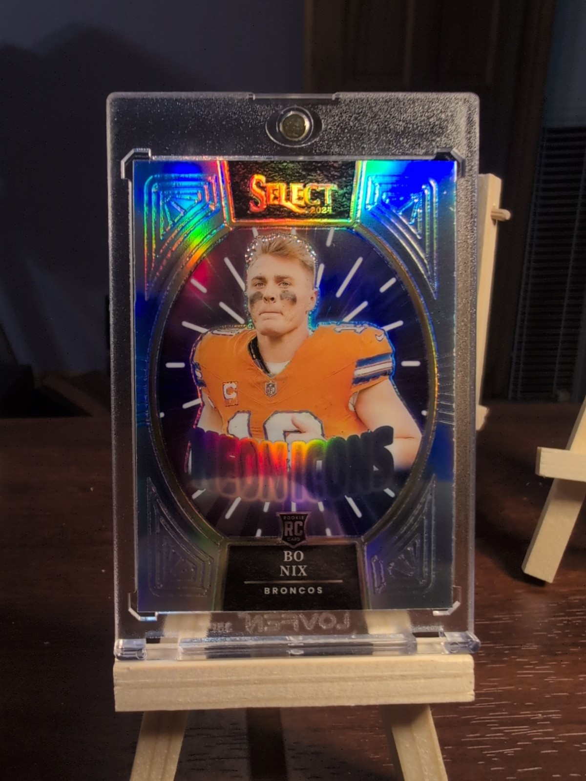 2024 Panini Select BO NIX Rookie Neon Icons Silver Prizm #14 (RC) - Broncos