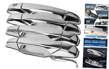 Exterior Chrome Door Handle Set Front Rear Left Right Silver Chrome 4PCS