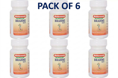 Pack of 6 Baidyanath Brahmi Bati 80 Tablets Ayurvedic Herbal Mind WellnessCare