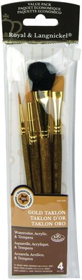 Royal & Langnickel (R) Gold Taklon Vorteilspack Bürsten-Set - 4/Pkg 9165