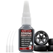 Rubber Glue Extra Strong Waterproof 30g, Black Rubber Cement for Tires, Shoes, 