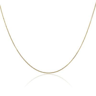 14K massives Gelbgold 0,8 mm zierliche runde Kabelkette Halskette Diamant
