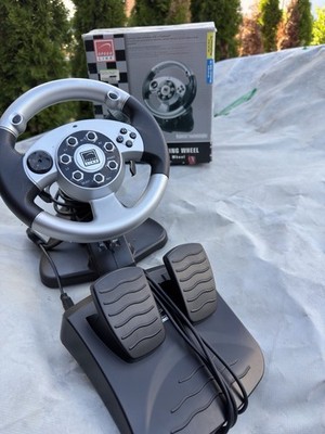 SPEED LINK 2 in 1 Silver Lightning Wheel Rennlenkrad PS2/PC USB Pedale SL-6682
