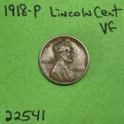 1918-P Lincoln Wheat Cent / Penny 1c Vf Very Fine