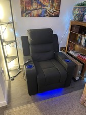 ELECTRIC RECLINER CINEMA CHAIR with Massage, usb port, drinks cooler. 