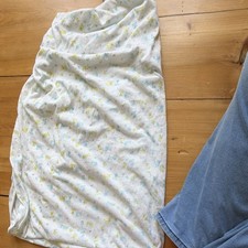 Crib Fitted Sheet White Floral Flower Print Blue Yellow Green Unisex Baby