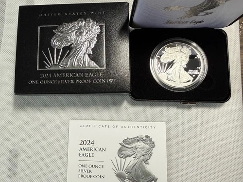 2024-W American Silver Eagle Proof 1 oz .999 Silver w/ Box & COA OGP