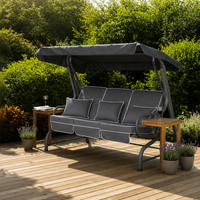 Alfresia 3 Seater Roma Charcoal Swing Seat with Luxury Charcoal Cushions