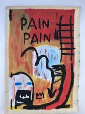 Jean-Michel Basquiat COA Art Painting Original Drawing Vintage