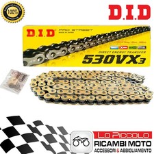 CATENA TRASMISSIONE DID PASSO 530 VX3 120 MAGLIE X-RING NERA ORO MOTO STRADALI