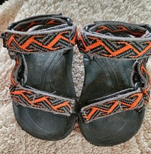 Baby Teva Hurricane Sandals, orange and grey Size. Aztec Print