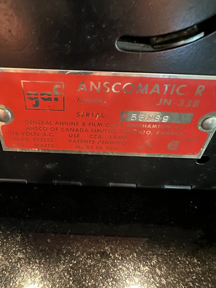 Vintage GAF Anscomatic JN-338 Slide Projector WORKS. - Image 2 of 4
