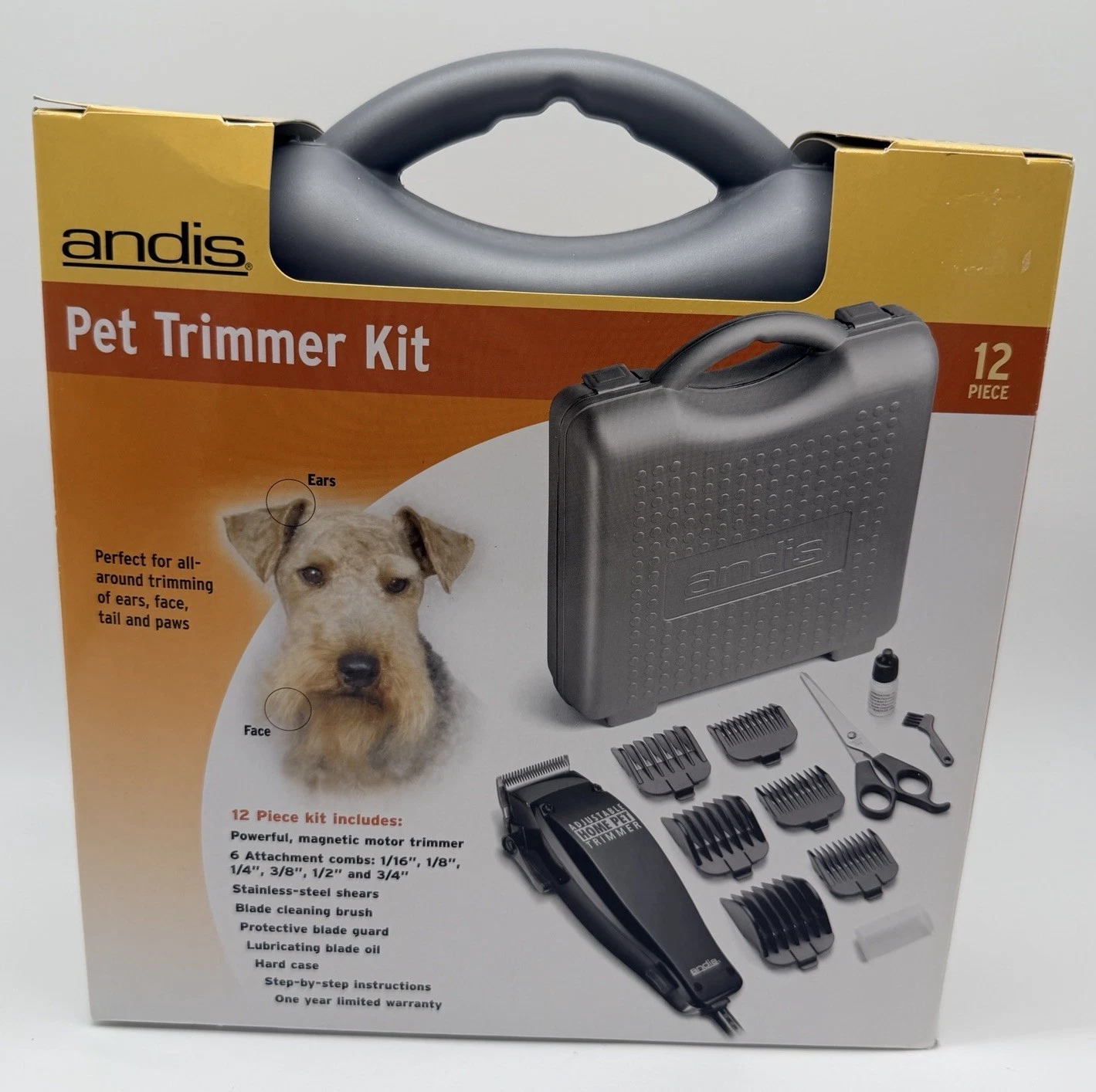 Andis 12 Piece Pet Trimmer Kit New