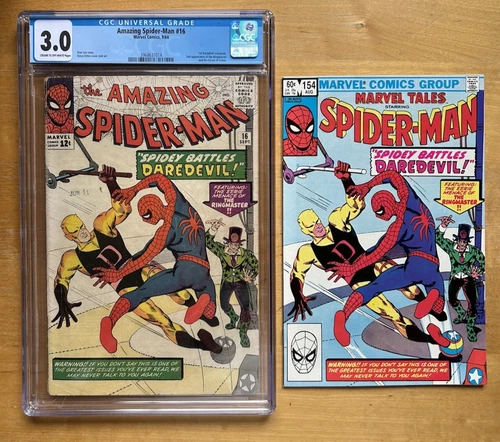 Amazing Spider-Man #16 CGC 3.0 (1964) Daredevil + BONUS RAW Marvel Tales #154!
