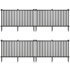 80" x 39" Vinyl Picket Fence 4 No Dig Fence Panels for Soft Ground White