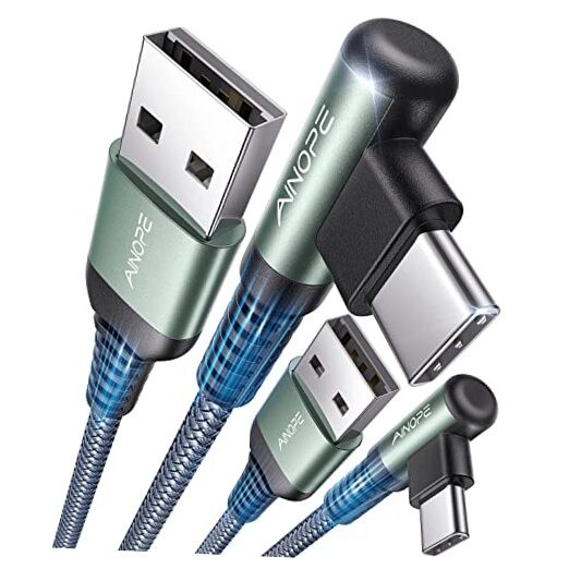 3.3FT USB to USB C Cable Pack for iPhone 15 Fast Charging 3.1A Dual Grey Cords
