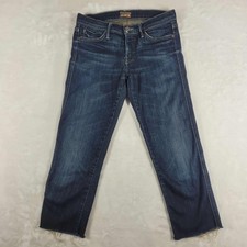 MOTHER The Rascal Cuff Jeans Women's Size 27x23 Blue Denim Dark Wash Comfort