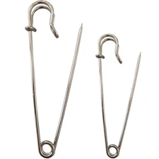 Extra Large Safety Pins Heavy Duty, 10 Pack 3" and 4" Assorted Big 10silver