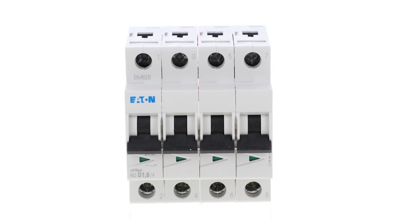 4P D Overcurrent Switch 1.6A 15kA AC FAZ-D16/4 279071