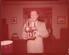 Walt Disney holding Ernst Plank Magic Lantern Original 4x5 Photo Transparency