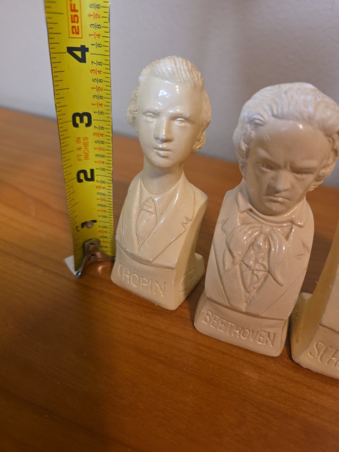 HERCO Vintage Composers 6 Famous Statuettes Busts: Mozart, Brahms, Beethoven, ..