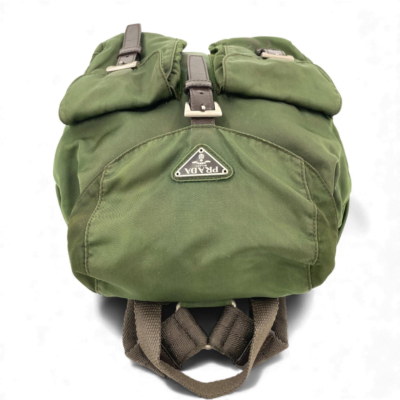 Auth PRADA Green Nylon Ladies Backpack W/Guarantee Card & Dust Bag KB704 thumbnail 8