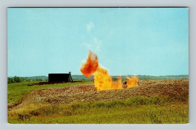 #ad Jonesville MI Oil Capitol Gas Burn Off Storage Tank Vintage Michigan Postcard $4.99