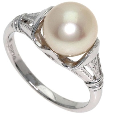MIKIMOTO Perlenring K14 Weißgold Damen [gebraucht]