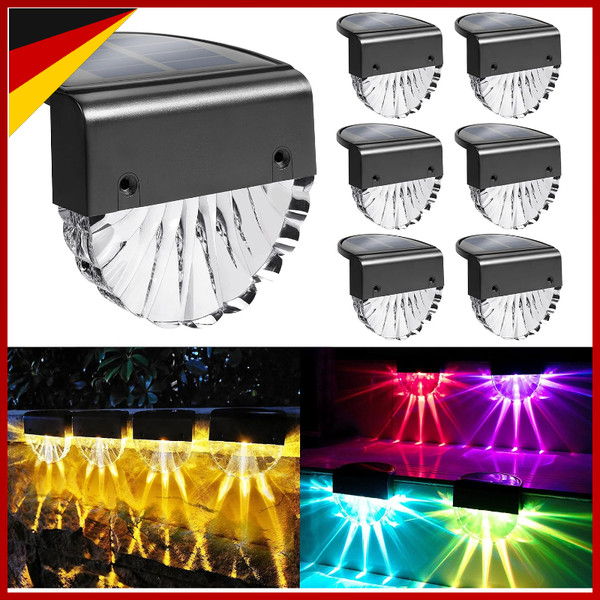 Solarlampen FüR AußEn Garten 6 StüCk Led Wasserdicht Dekoration Terrasse Stufen-image